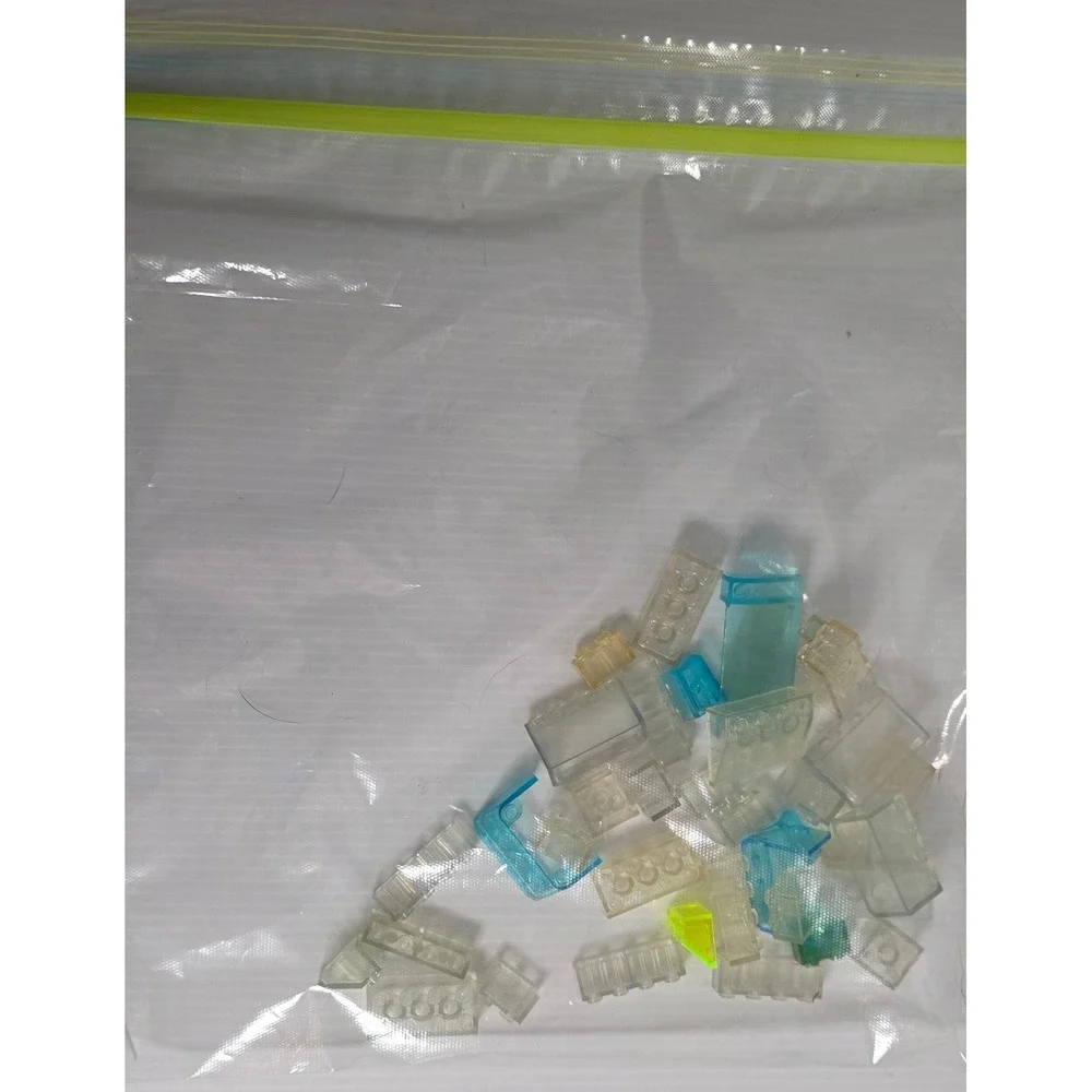 LEGO Translucent Parts Lot Clear Blue Green Yellow Mixed Pieces‎ 0.23 lb